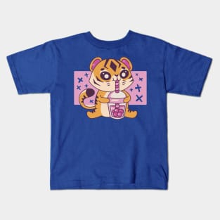 Cute - Kawaii Tiger - Boba Kids T-Shirt